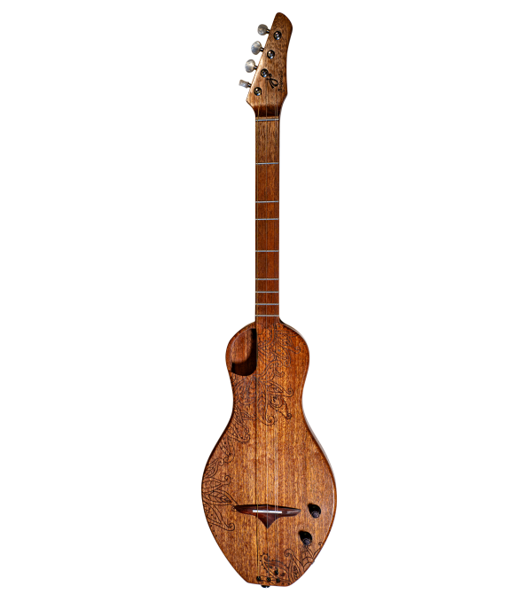 the Boondocker D2 Sapele Dulcimer Guitar Electric/Acoustic 4-String w/Henna Top (MADE IN USA)