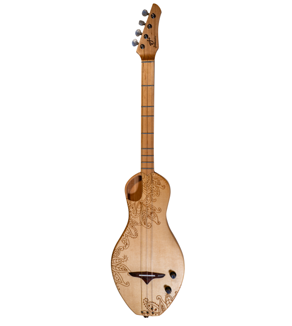 the Boondocker D2 Maple + Spruce Dulcimer Electric/Acoustic 4-String w/Henna Top (MADE IN USA)